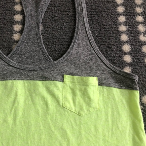 ❤️(Under Armour) Neon Yellow and Gray Cotton Pocket Tank - SMALL - Picture 4 of 4